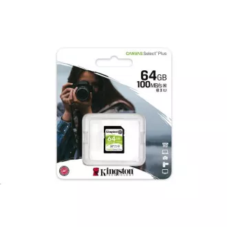 Kingston 64GB SecureDigital Canvas Select Plus (SDXC) 100R Class 10 UHS-I