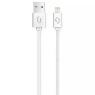 Aligator dátový a nabíjací kábel, konektor Lightning, 2A, 1m, biela