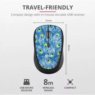 TRUST Myš Yvi Wireless Mouse - peacock TRUST Myš Yvi Wireless Mouse - peacock