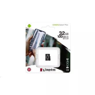 Kingston 32GB micSDHC Canvas Select Plus 100R A1 C10 - 1 ks Kingston 32GB micSDHC Canvas Select Plus 100R A1 C10 - 1 ks