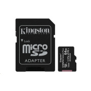 Kingston 64GB micSDXC Canvas Select Plus 100R A1 C10 Card + SD adaptér