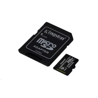 Kingston 256GB micSDXC Canvas Select Plus 100R A1 C10 Card + SD adaptér