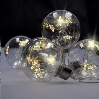 Solight sada LED vianočných gulí s hviezdami, vel. 8cm, 6ks, 30LED, časovač, tester, 3xAA Solight sada LED vianočných gulí s hviezdami, vel. 8cm, 6ks, 30LED, časovač, tester, 3xAA