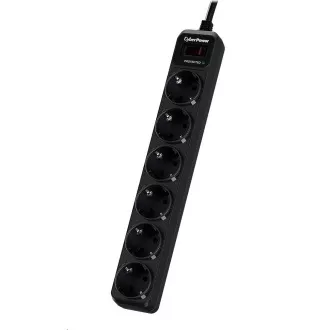 CyberPower Surge Buster™ 6 zásuviek, 1.8m, German, New CyberPower Surge Buster™ 6 zásuviek, 1.8m, German, New