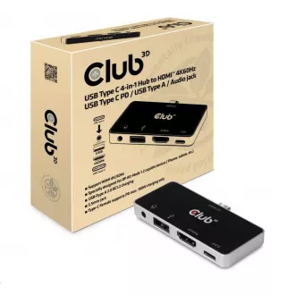 Club3D Multiport USB-C 3.1 na 3x HDMI 2.0b + 1 USB 2.0 + USB-C charge + audio jack female