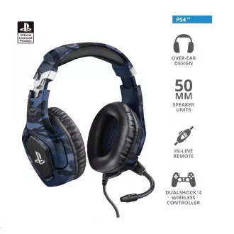 TRUST slúchadlá GXT 488 Forze-B PS4 Gaming Headset - Sony Licensed - blue