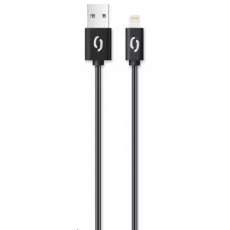 Aligator dátový a nabíjací kábel, konektor Lightning, 2A, 2m, čierna