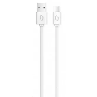 Aligator dátový a nabíjací kábel, konektor USB-C, 2A, 2m, biela