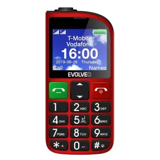 EVOLVEO EasyPhone FM, mobilný telefón pre seniorov s nabíjacím stojanom (červená farba)