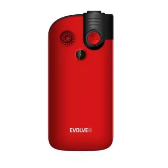EVOLVEO EasyPhone FM, mobilný telefón pre seniorov s nabíjacím stojanom (červená farba)