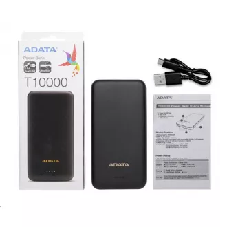 ADATA PowerBank AT10000 - externá batéria pre mobil/tablet 10000mAh, čierna ADATA PowerBank AT10000 - externá batéria pre mobil/tablet 10000mAh, čierna