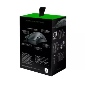 RAZER myš DeathAdder V2, optická, rozlíšenie 20.000dpi, USB, hybridný cloud úložiska a integrovaná pamäť, RGB