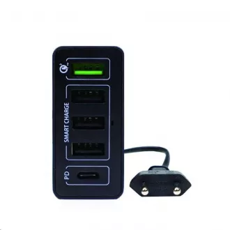 4smarts nabíjačka do siete VoltPlug Quick Charge 3.0, 4x USB, 1x USB-C, PD a PPS, čierna 4smarts nabíjačka do siete VoltPlug Quick Charge 3.0, 4x USB, 1x USB-C, PD a PPS, čierna