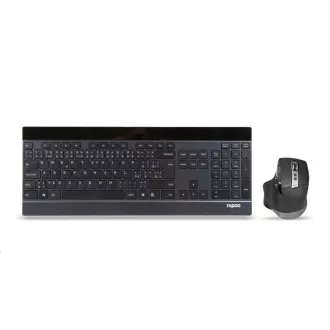 RAPOO set klávesnica a myš 9900M multi-mode bezdrôtový ultra-slim CZ/SK, čierna