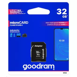 GOODRAM MicroSDHC karta 32GB M1AA, UHS-I Class 10, U1 + adaptér