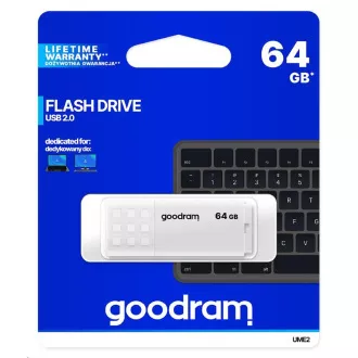 GOODRAM Flash Disk 64GB UME2, USB 2.0, biela