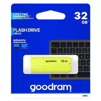 GOODRAM Flash Disk 32GB UME2, USB 2.0, žltá