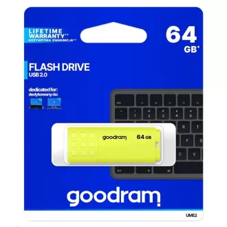 GOODRAM Flash Disk 64GB UME2, USB 2.0, žltá