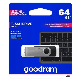 GOODRAM Flash Disk 64GB UTS3, USB 3.0, čierna