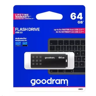 GOODRAM Flash Disk 64GB UME3, USB 3.0, čierna