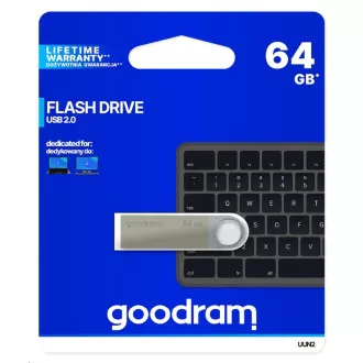 GOODRAM Flash Disk UUN2 64GB USB 2.0 strieborná