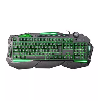 C-TECH klávesnica SCORPIA V2 (GKB-119), herná, CZ/SK, 7 farieb podsvietenia, programovateľná, čierna, USB