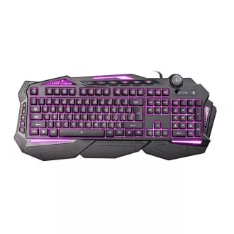C-TECH klávesnica SCORPIA V2 (GKB-119), herná, CZ/SK, 7 farieb podsvietenia, programovateľná, čierna, USB