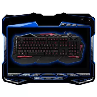 C-TECH klávesnica SCORPIA V2 (GKB-119), herná, CZ/SK, 7 farieb podsvietenia, programovateľná, čierna, USB