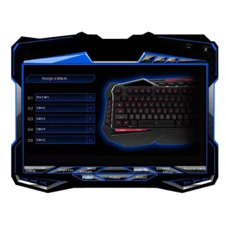 C-TECH klávesnica SCORPIA V2 (GKB-119), herná, CZ/SK, 7 farieb podsvietenia, programovateľná, čierna, USB