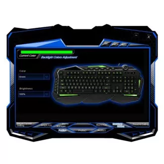 C-TECH klávesnica SCORPIA V2 (GKB-119), herná, CZ/SK, 7 farieb podsvietenia, programovateľná, čierna, USB