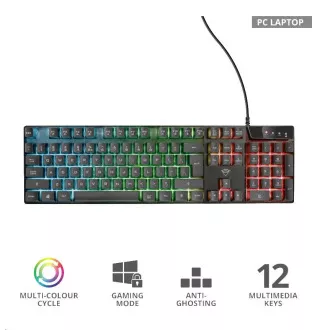 TRUST herná klávesnica GXT 835 Azor Illuminated Gaming Keyboard