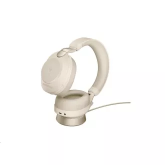 Jabra náhlavná súprava so stojanom Evolve2 85, Link 380c MS, stereo, béžová