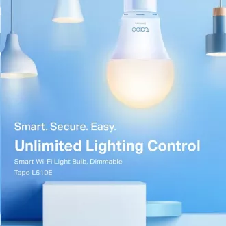 TP-Link Tapo L510E múdra WiFi stmievateľná LED žiarovka (biela, 2700K, 806lm, 2, 4GHz, E27)