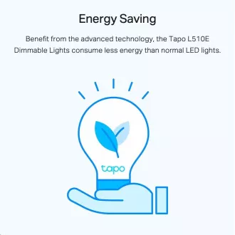 TP-Link Tapo L510E múdra WiFi stmievateľná LED žiarovka (biela, 2700K, 806lm, 2, 4GHz, E27)