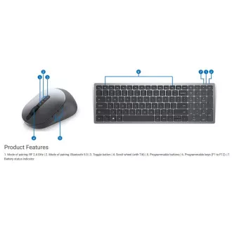 Dell Multi-Device Wireless Keyboard and Mouse - KM7120W - Slovak/Czech