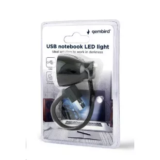 GEMBIRD USB lampička k notebooku, flexibilná, čierna