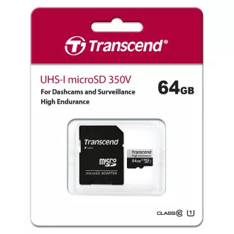 TRANSCEND MicroSDXC karta 64GB 350V, High Endurance TRANSCEND MicroSDXC karta 64GB 350V, High Endurance