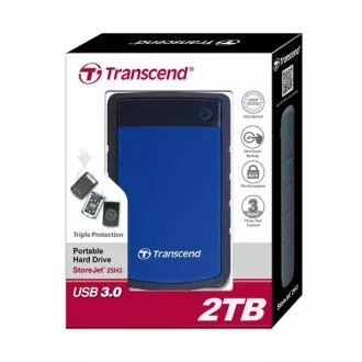 TRANSCEND externý HDD 2, 5" USB 3.0 StoreJet 25H3B, 4TB, Blue (nárazuvzdorný) TRANSCEND externý HDD 2, 5" USB 3.0 StoreJet 25H3B, 4TB, Blue (nárazuvzdorný)