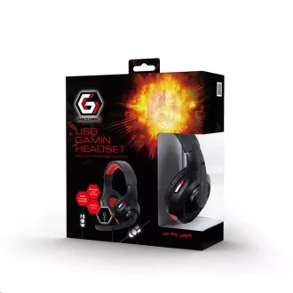 GEMBIRD slúchadlá s mikrofónom GHS-U-5.1-01, gaming, 5.1 surround, čierno-červená, USB