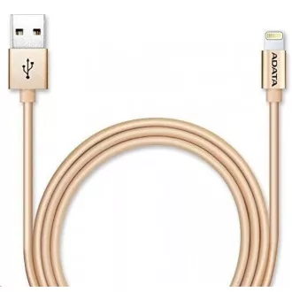 ADATA Sync & Charge Lightning kábel - USB A 2.0 C89, 100cm, hliníková, zlatá