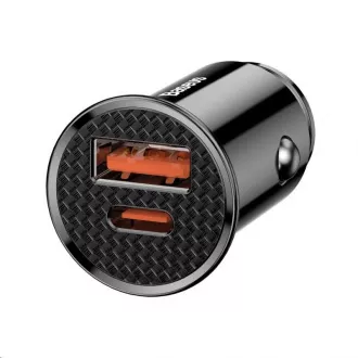 Baseus Circular Plastic nabíjačka do auta 30W (PD3.0, QC4.0+ SCP AFC) čierna
