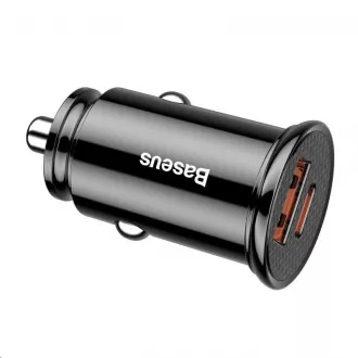 Baseus Circular Plastic nabíjačka do auta 30W (PD3.0, QC4.0+ SCP AFC) čierna