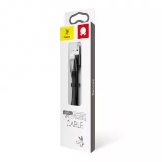 Baseus Nimble Series plochý nabíjací / dátový kábel USB-C 23cm, čierna