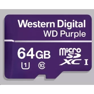WD MicroSDXC karta 64GB Purple WDD064G1P0C Class 10, 16 TBW WD MicroSDXC karta 64GB Purple WDD064G1P0C Class 10, 16 TBW