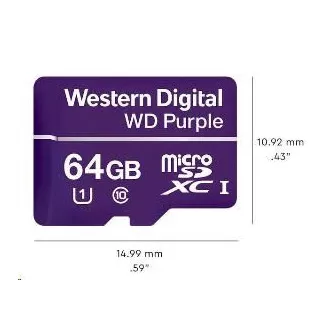 WD MicroSDXC karta 64GB Purple WDD064G1P0C Class 10, 16 TBW WD MicroSDXC karta 64GB Purple WDD064G1P0C Class 10, 16 TBW