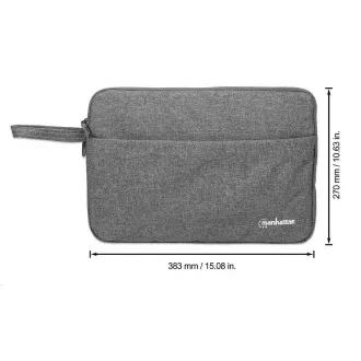 MANHATTAN Púzdro Laptop Sleeve Seattle, Fits Widescreens Up To 14.5", 383 x 270 x 30 mm, sivá MANHATTAN Púzdro Laptop Sleeve Seattle, Fits Widescreens Up To 14.5", 383 x 270 x 30 mm, sivá