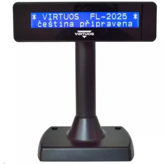 Virtuos LCD zákaznícky displej Virtuos FL-2025MB 2x20, USB, čierny