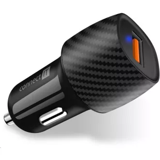CONNECT IT InCarz QUICK CHARGE 3.0 nabíjačka do auta, 1x USB-A, 3 A, carbon
