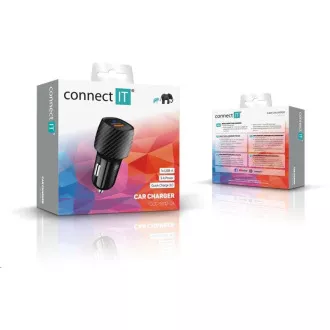 CONNECT IT InCarz QUICK CHARGE 3.0 nabíjačka do auta, 1x USB-A, 3 A, carbon