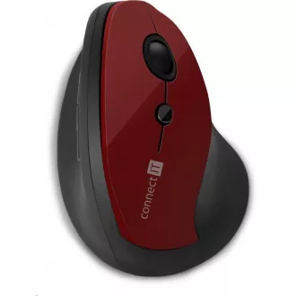 CONNECT IT FOR HEALTH ergonomická vertikálna myš, (+ 1x AA batéria zadarmo), bezdrôtová, červená CONNECT IT FOR HEALTH ergonomická vertikálna myš, (+ 1x AA batéria zadarmo), bezdrôtová, červená